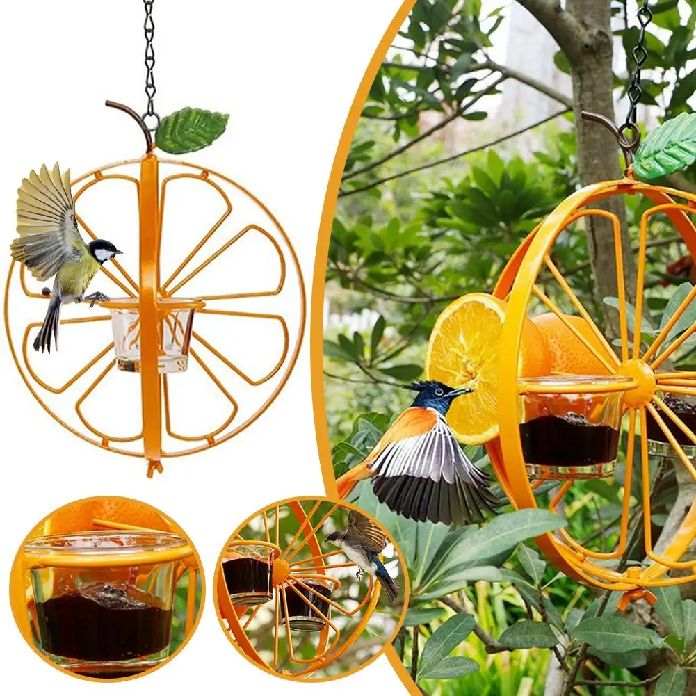 Metal Hummingbird Feeder Hanging Outdoor Bird Feeder With Jelly Container For Drinking And Fruit Feeding Water Feeding Brac Z9B6