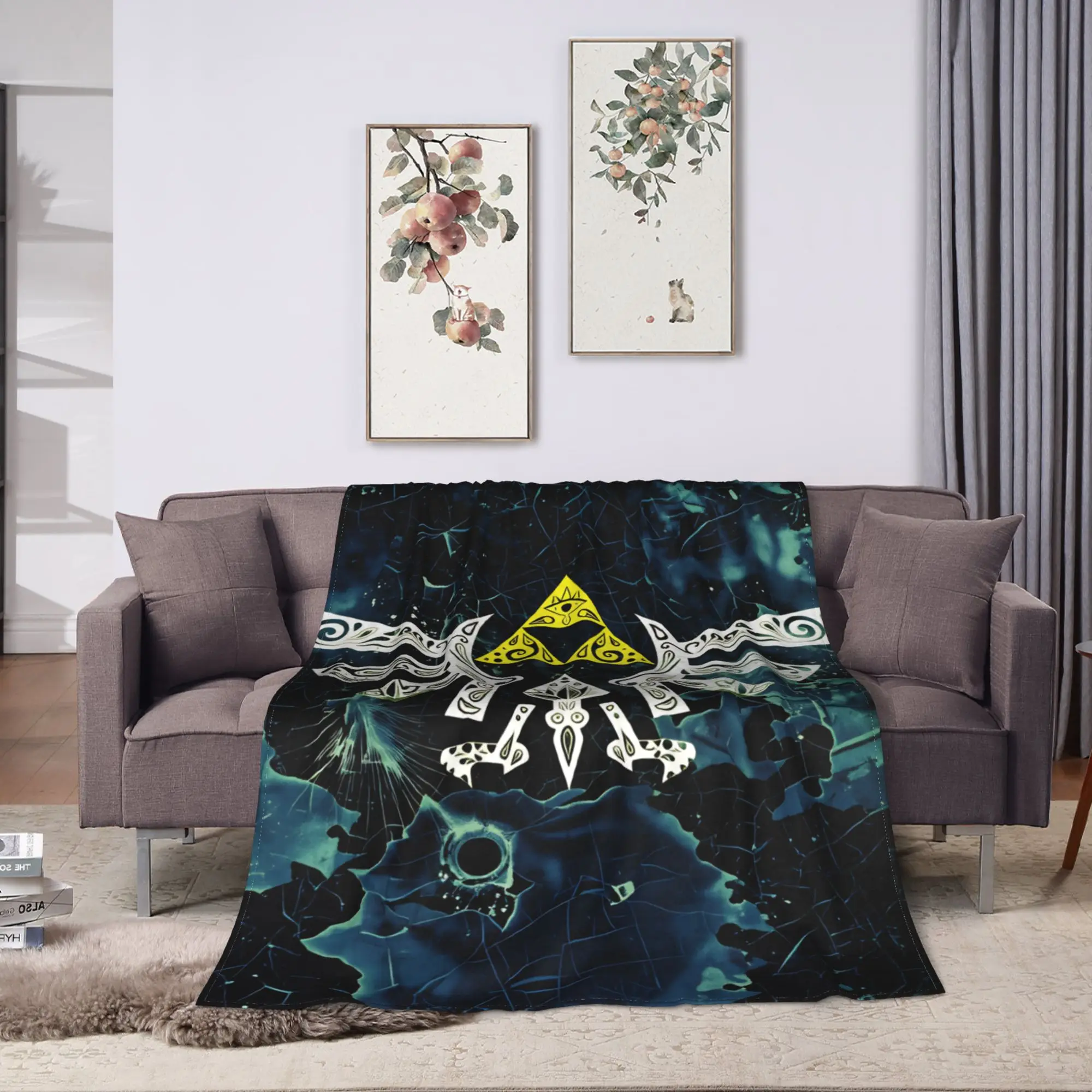 Cute Z-Zeldas Game Warm Blanket  Picnic Plush Bedding Throws Street Trend Outdoor Flannel Bedspread Sofa Bed Cover