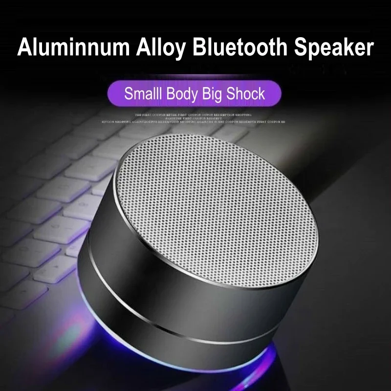 A10 Wireless Bluetooth Speaker Small Steel Cannon Subwoofer Portable Mini Gift Card Bluetooth SpeakerColor