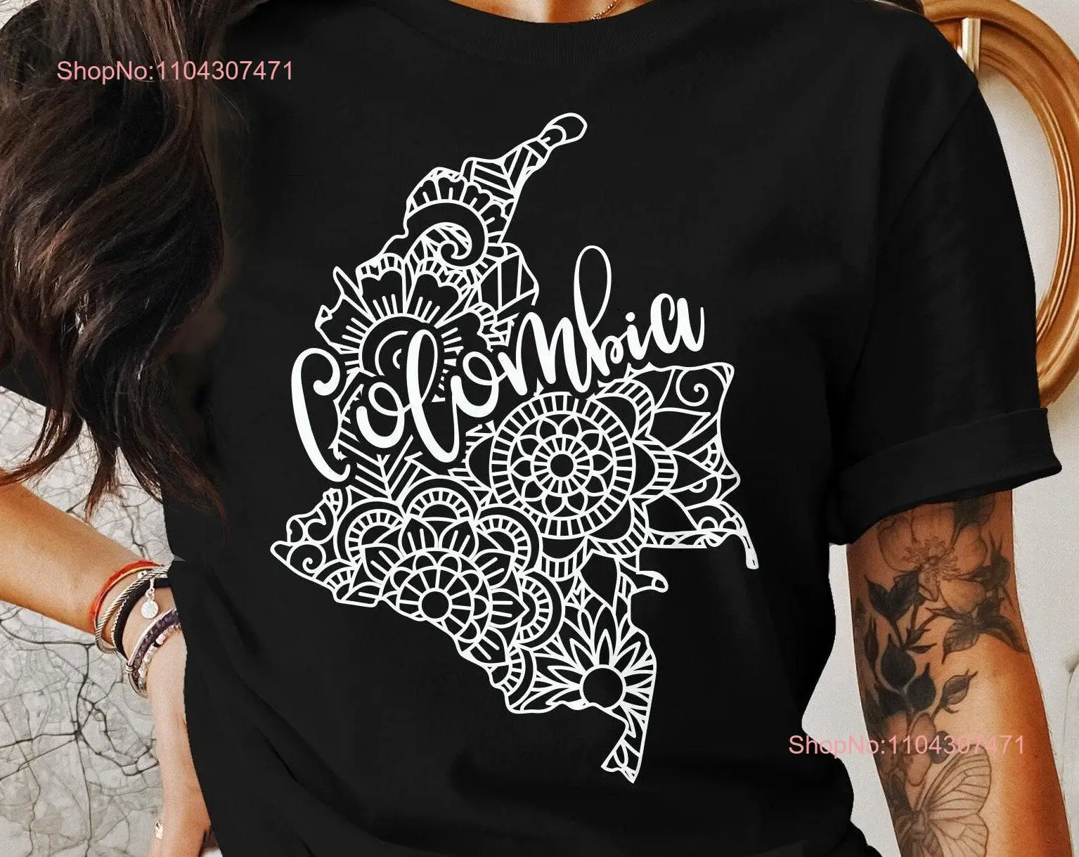 Colombia Mandala Map T Shirt Bogota Medellin for Her Colombiana Colombian Flag Latina Pride South America Hispanic Heritage