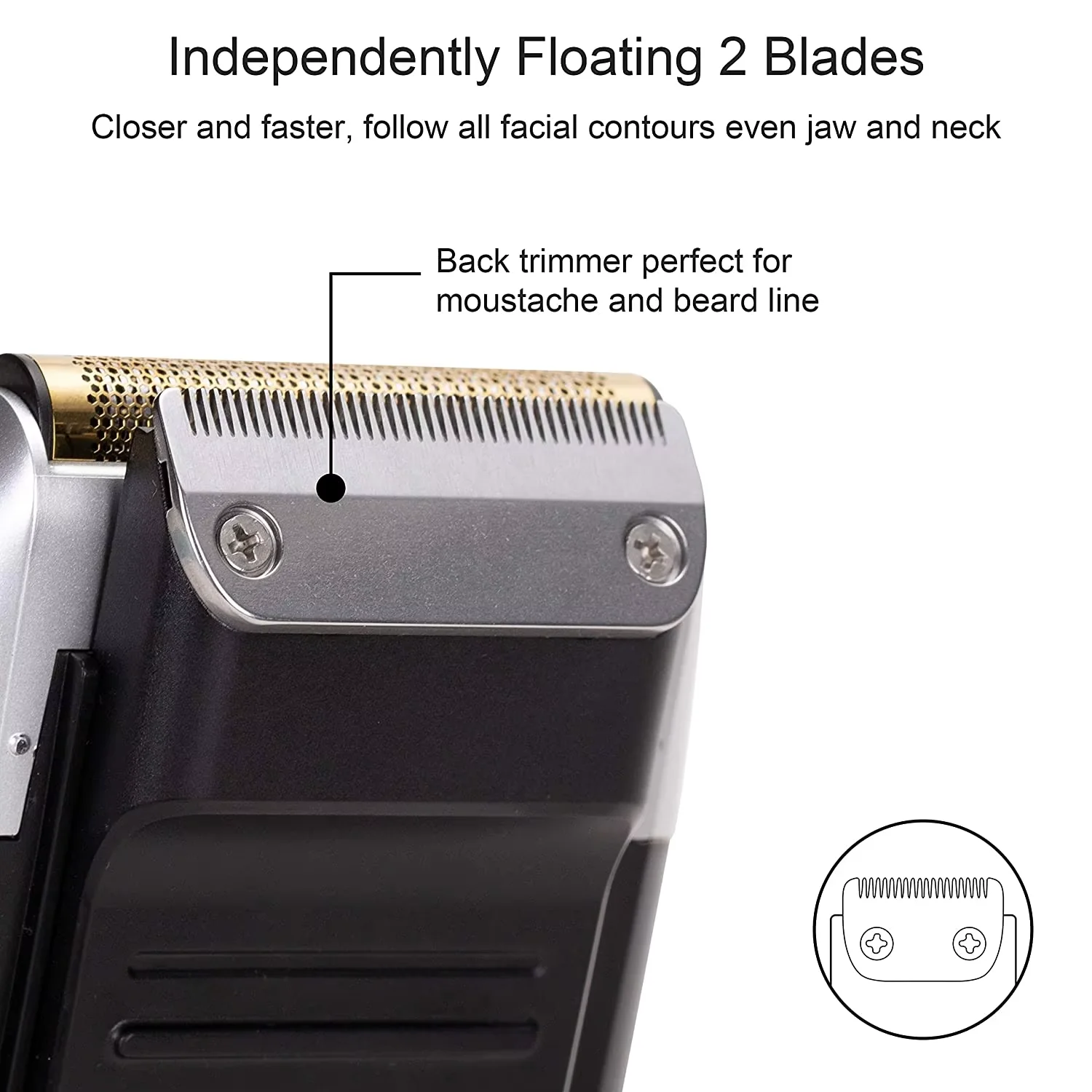 Kemei KM-2026 KM-2027 2 في 1 ماكينة حلاقة كهربائية قابلة للشحن LCD ماكينة حلاقة ترددية للرجال USB شحن أداة تهذيب اللحية #4