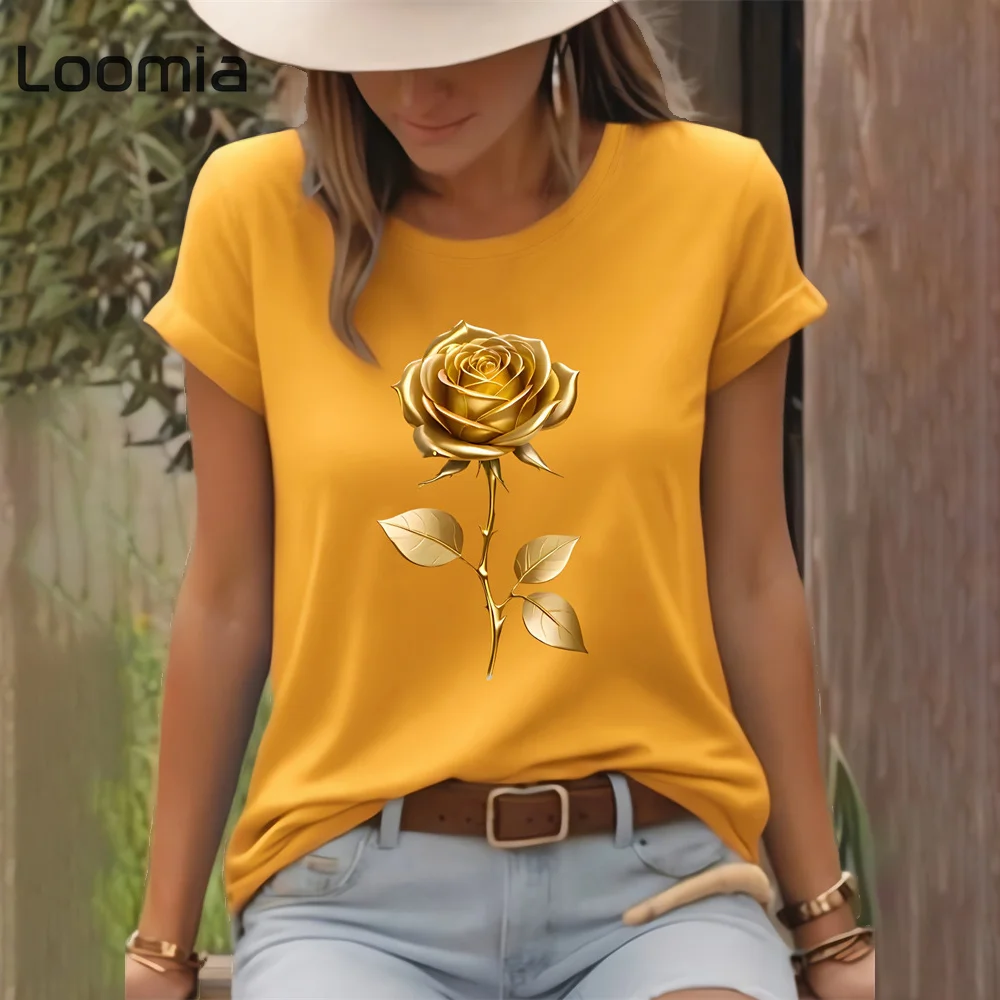 

Summer Floral Print Graphic T Shirts Fashion O-Neck Woman Clothing Street Trendy Top Women Clothing Harajuku Women's T-Shirt Top