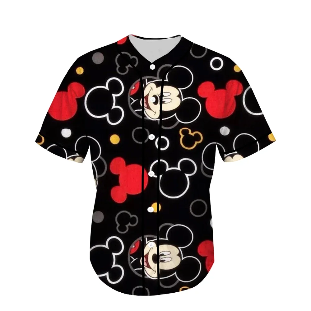 Kawaii Mickey Mouse Baseball Tshirt Cartoons Summer Casual Donald Duck Clothes Kid Girl Boy Top Tee Shirt Minnie Mouse T-shirt