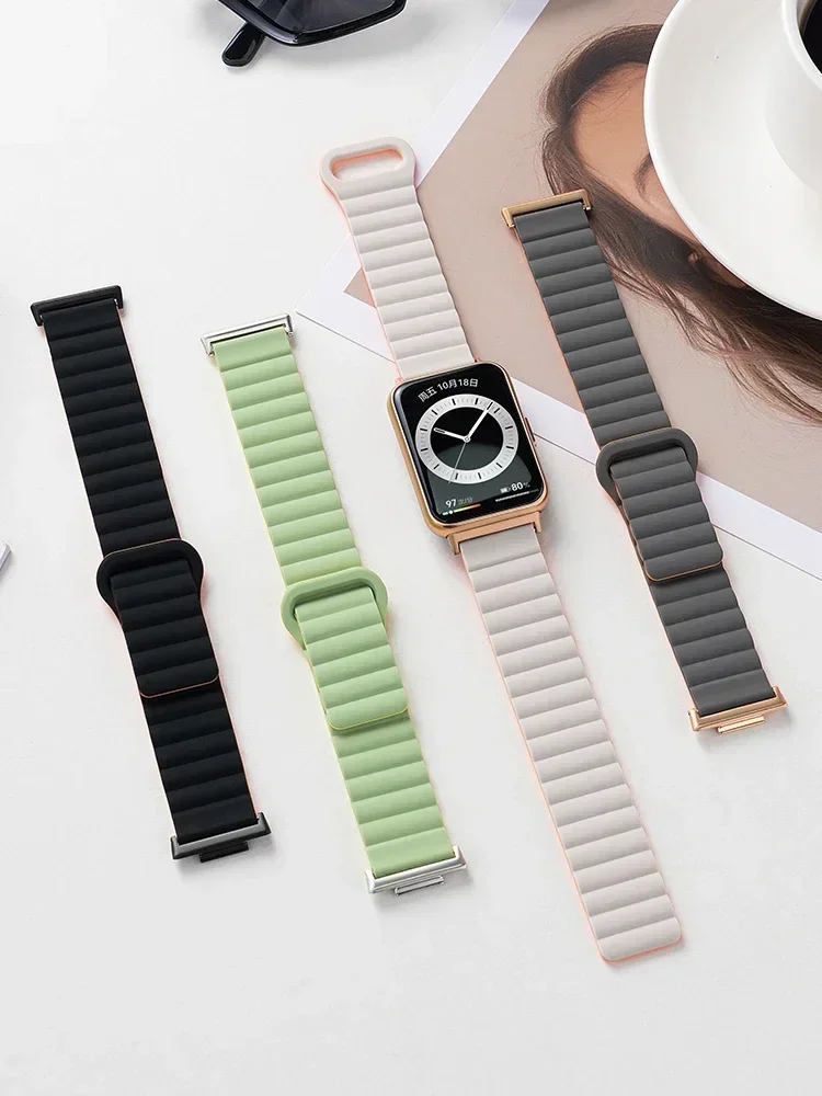 Magnetic Loop for xiaomi mi band 8 pro strap Smart WristBand Bracelet Silicone Watch band correas for Redmi watch 4 Accessories image 4