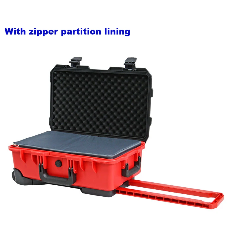 Professional Color Protective Box Waterproof Toolbox Equipment Case Plastic Pull Rod Aviation Tool Bag Customized Draw Bar