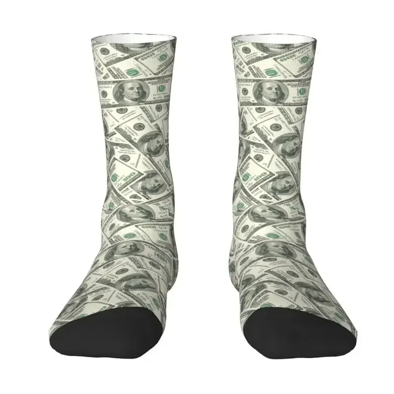 Fashion Money Dollars Bitcoin Digital Currency Socks Men Women Warm 3D Printed Virtual Printing Sports Basketball Socks