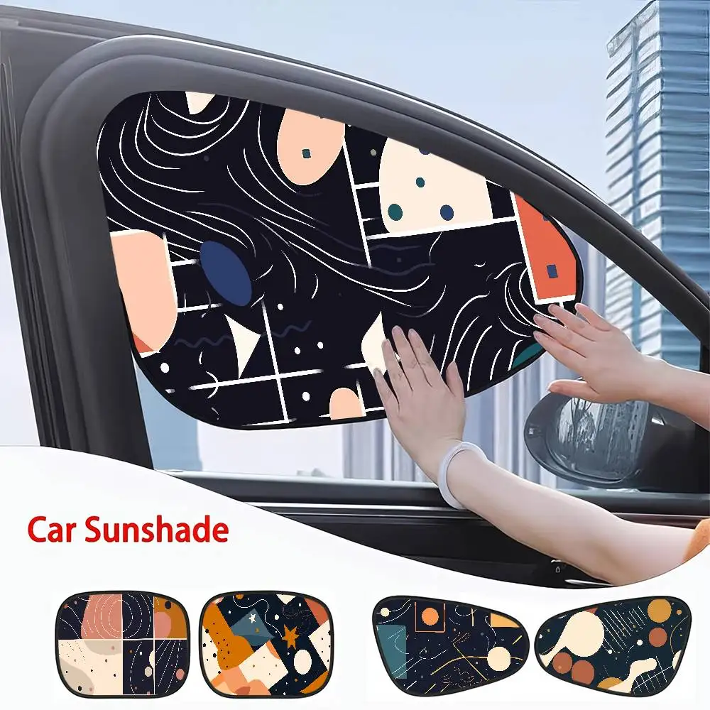 

Универсальный солнцезащитный козырек на лобовое стекло автомобиля с геометрической абстракцией — складной отражатель, изоляция, крышка окна