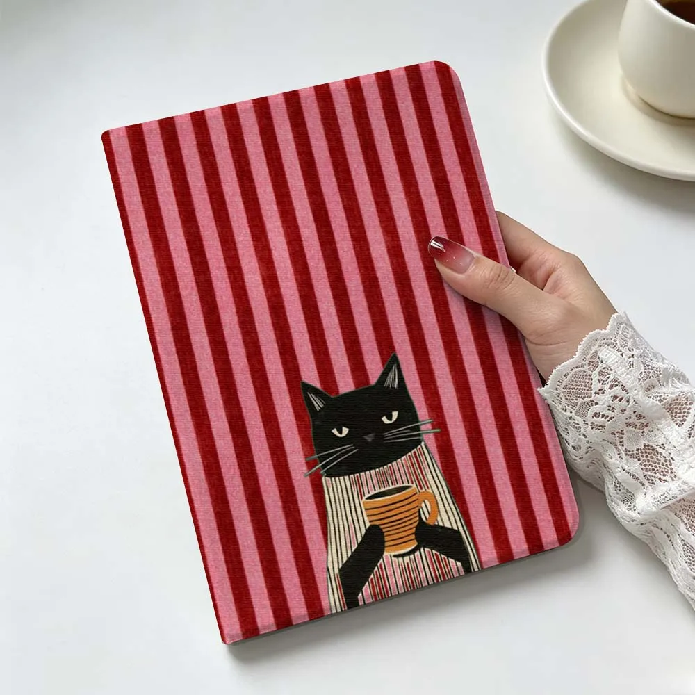 Cute Kitten Pattern Soft For Apple iPad Pro Mini A16 A17 A14 4 5 6 7 6th 7th Gen 9.7 12.9 11 13 M4 inch Tablet Case