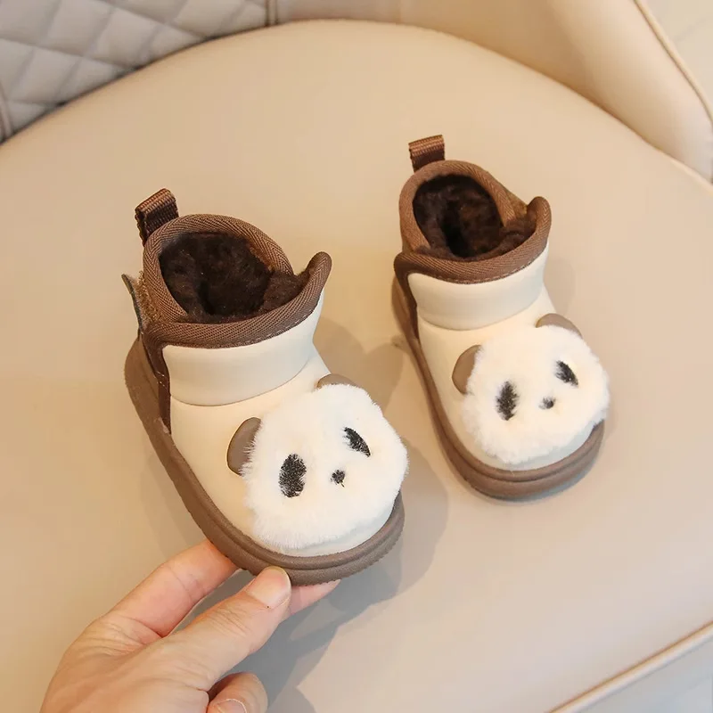 

2026 Winter Kids Cute Snow Boots, Slip-On Fleece-Lined Thick Warm & Non-Slip Soft Sole Booties for Kids Toddlers