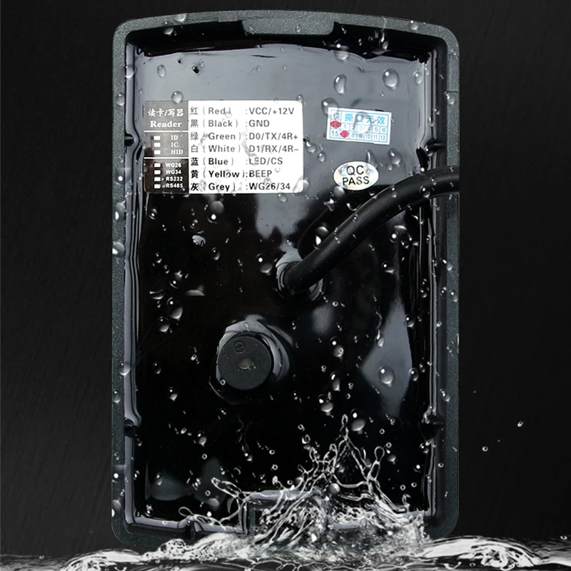 Waterproof RF Card Reader RS485/RS232/TTL Communication, Swiping 125Khz ID Card or 13.56Mhz IC Access Control Card Reader