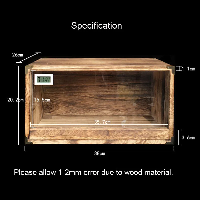 Pudełko do hodowli zwierząt domowych z naturalnego drewna Pudełko do karmienia zwierząt domowych Jaszczurka Skorpion Wąż Pudełko izolacyjne dla