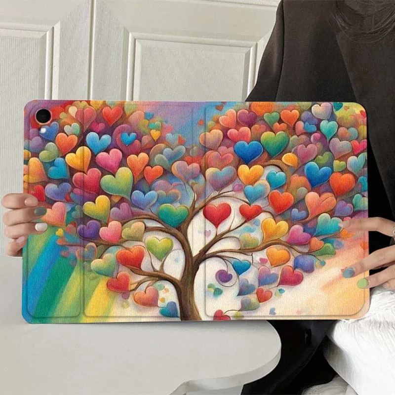 

Cute Heart Tree Painting For Samsung Galaxy Tab A7 A A8 A9 A11 S6 S11 10.1 10.4 10.5 Inch Lite PLus Soft Tablet Case Gift