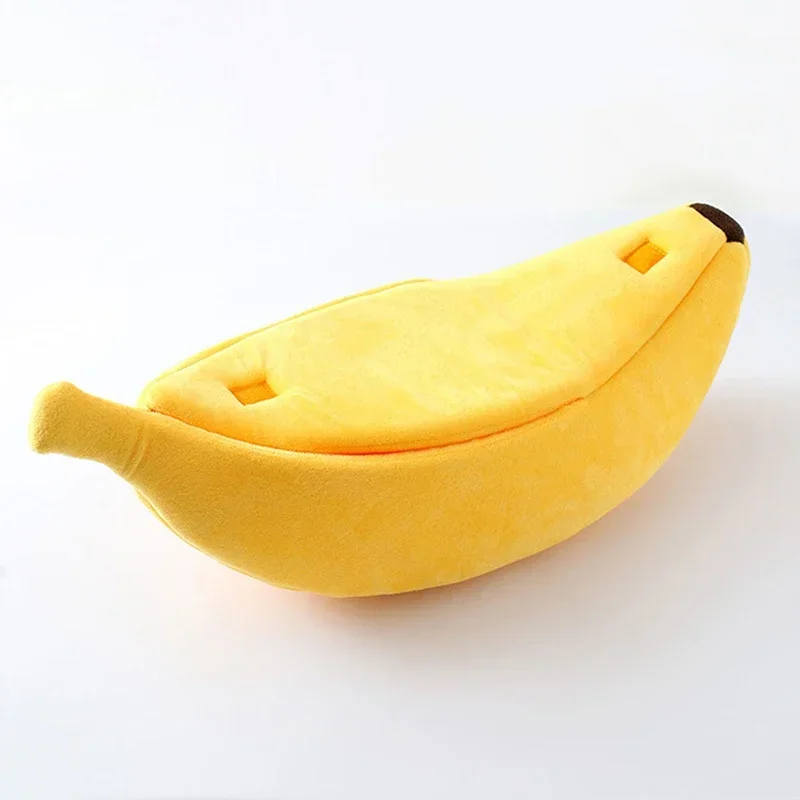 Warmes, bananenförmiges Hunde- und Katzenbett, gemütlicher Korb, Kissen für Welpen, Kätzchen, Zwinger, tragbare Haustier-Schlafmatte, Bett, Katzenbedarf – Detail 9