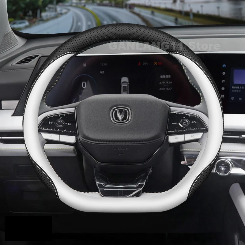 

Leather Car Steering Wheel Cover For Changan Hunter Kaicene F70 Hunter Plus 2020-2023 Non-slip Auto Steering Wheel Accessories