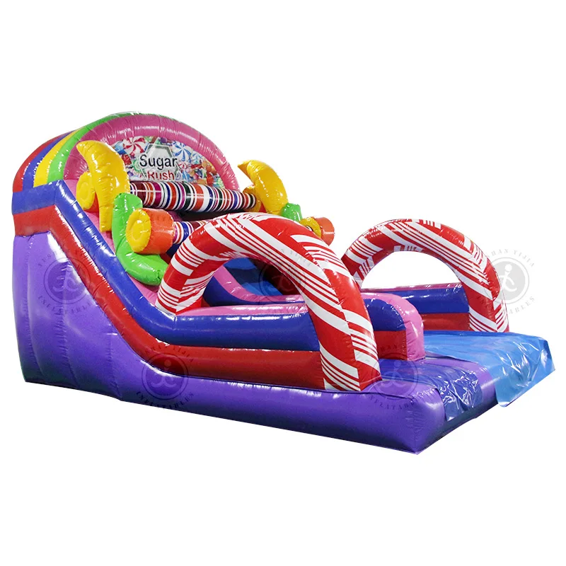 Colorful children's outdoor inflatable slide castle, high quality inflatable slide castle