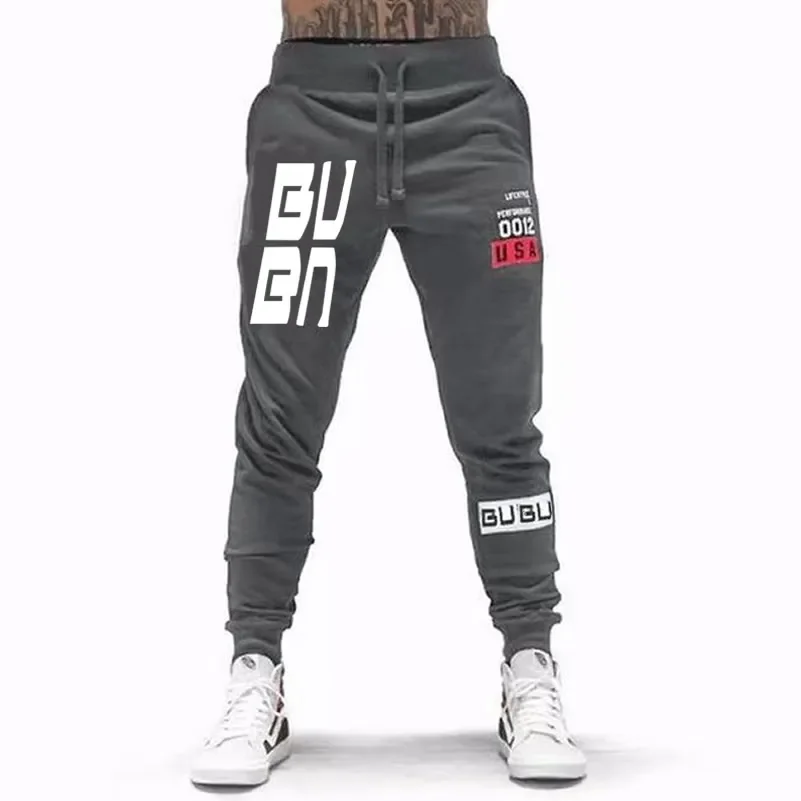 New Pants Men Casual Jogger GU Printed Letter Drawstring Sweatpants Trousers Pants jogging Pants Streetwear GU1