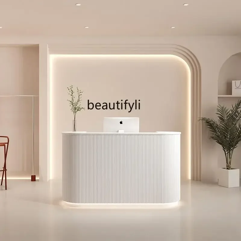 Light luxury style checkout page store Small clothing store, bar simple beauty salon, reception desk arc