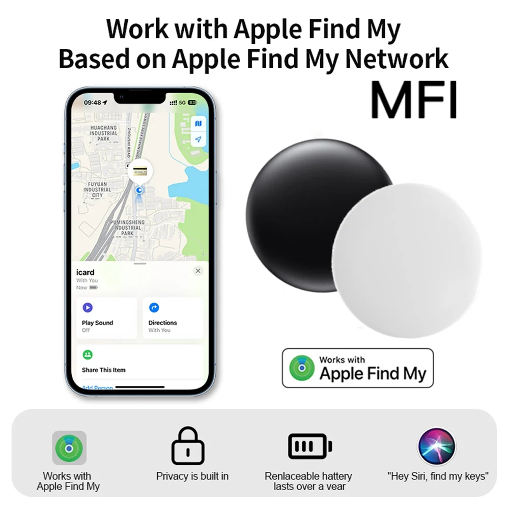 

Finder Security Smart Tracker Link Смарт-тег с Apple Find My Key Bluetooth трекер на большие расстояния для багажа MFi Finder IOS