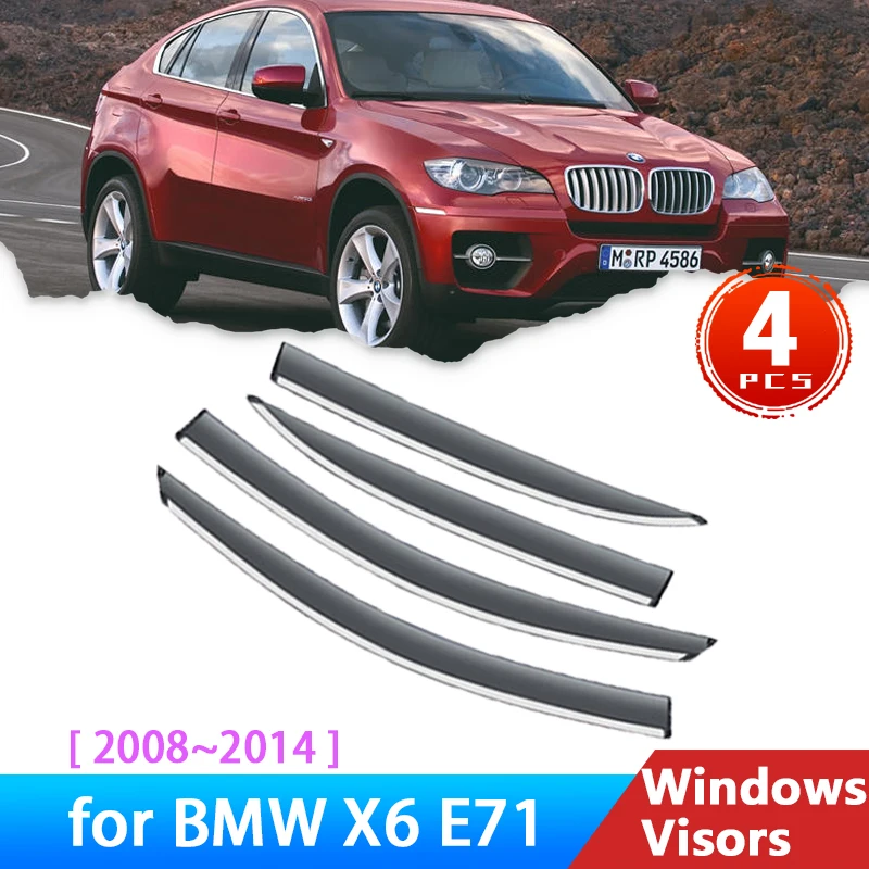 

Deflectors for BMW X6 E71 2008~2014 Accessories Windshield Car Side Window Visor Awing Trim Rain Eyebrow Sun Wind 2011 2010 2009