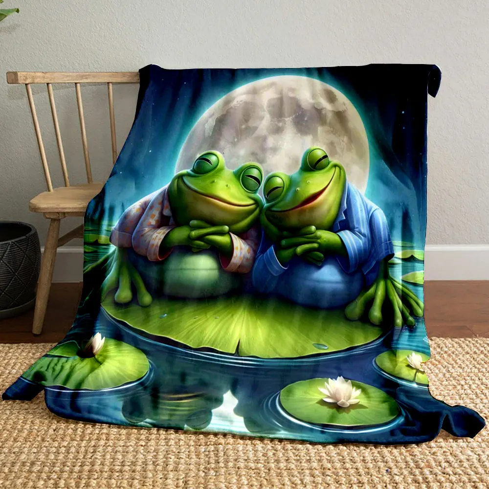Cartoon Blanket with Green Big-Eyed Tree Frog Room Sofa Decor Blanket Multi-size Available Top 10 Holiday Gifts Fast Shipping