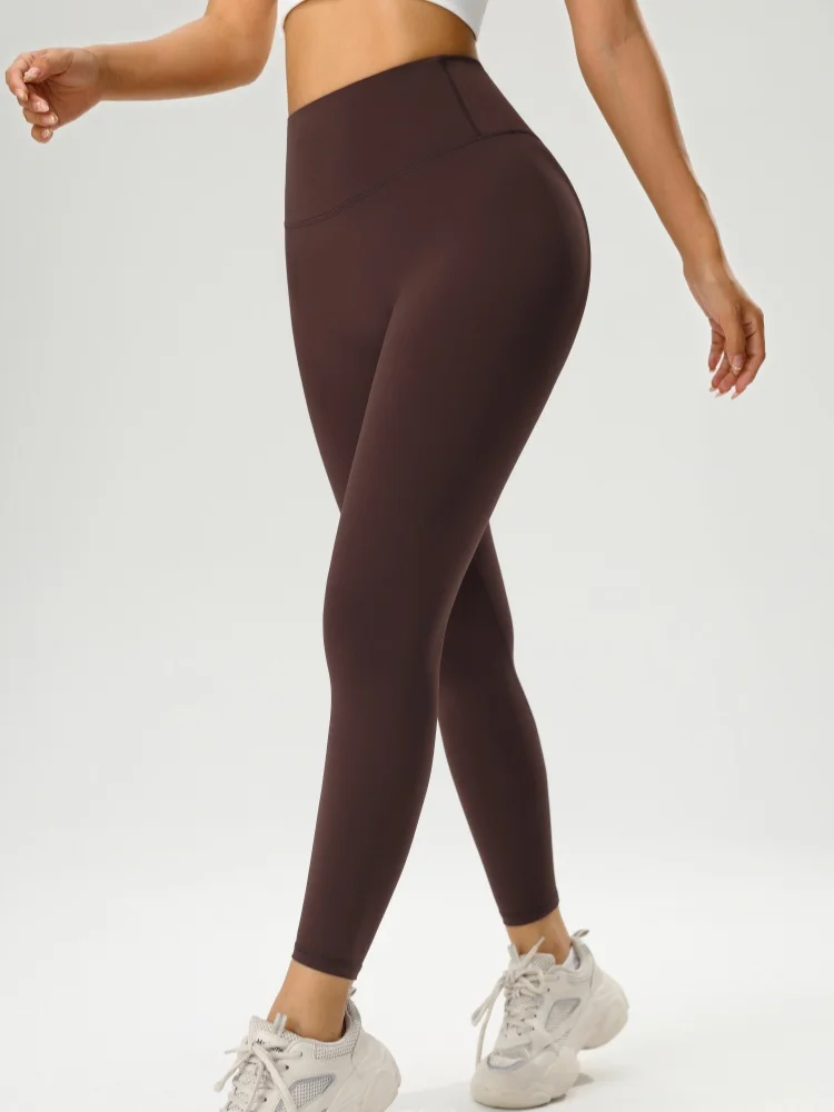 Women's Nine-point Trousers Leggings High-waisted Solid Color Yoga Sports Pants Back Pocket Leggings Running Fitness Pants