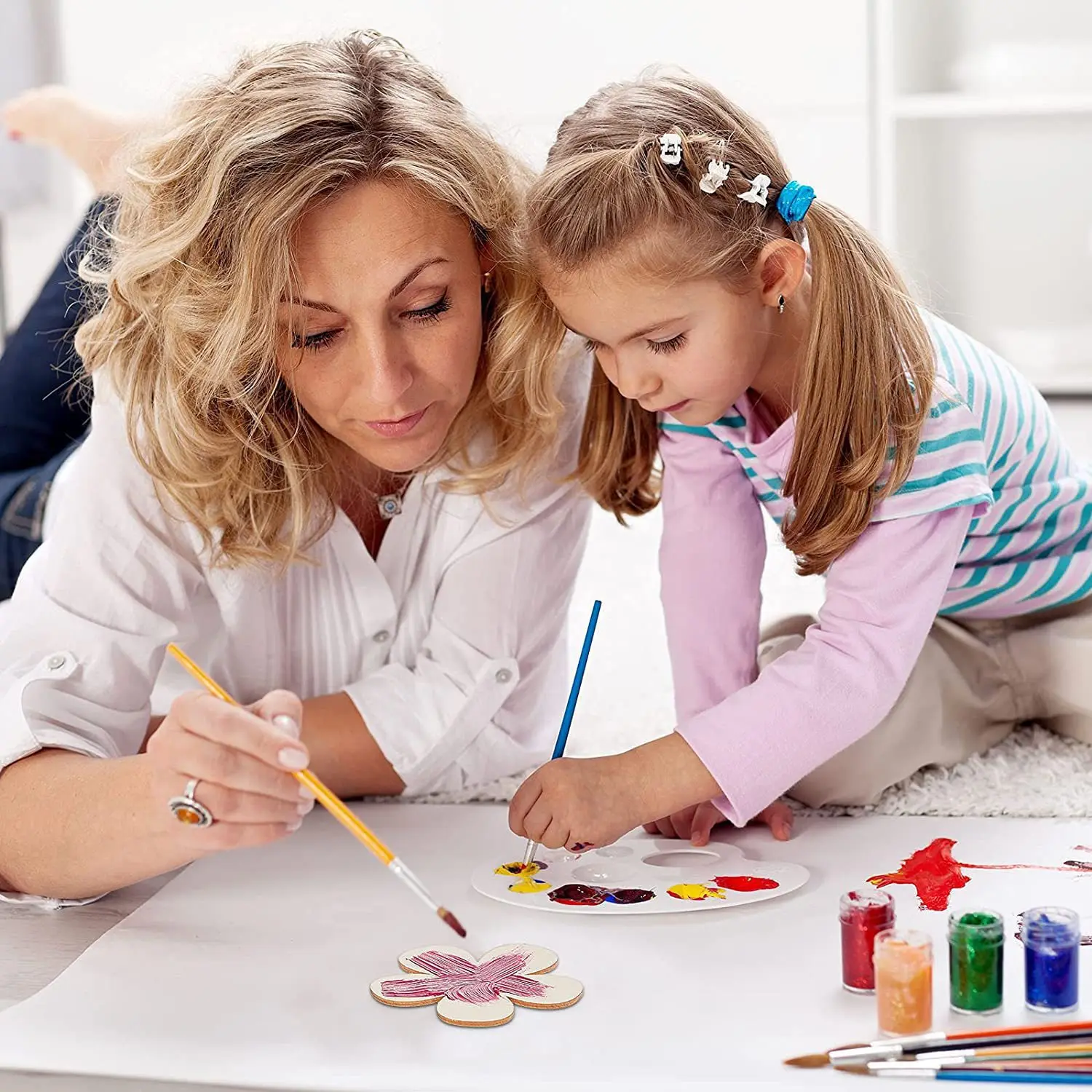 Neue hölzerne leere Blume Graffiti Dekoration Form Holz chips DIY Holz Pflaumen blüte Malerei Tasse Kissen Platte Kissen