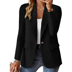 Women's Suit Coat Solid Color Cardigan Suit Casual Lapel Long Sleeve With Pockets female new outerwears jacket suit