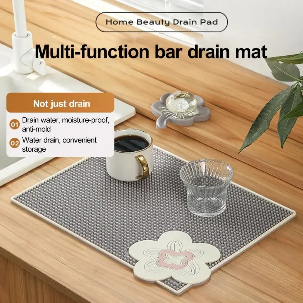 

Kitchen Countertop Drying Mat Anti-slip Waterproof PVC Quick Dry Flower Dish Bowl Plate Tableware Coffer Maker Pad Cup Coaster