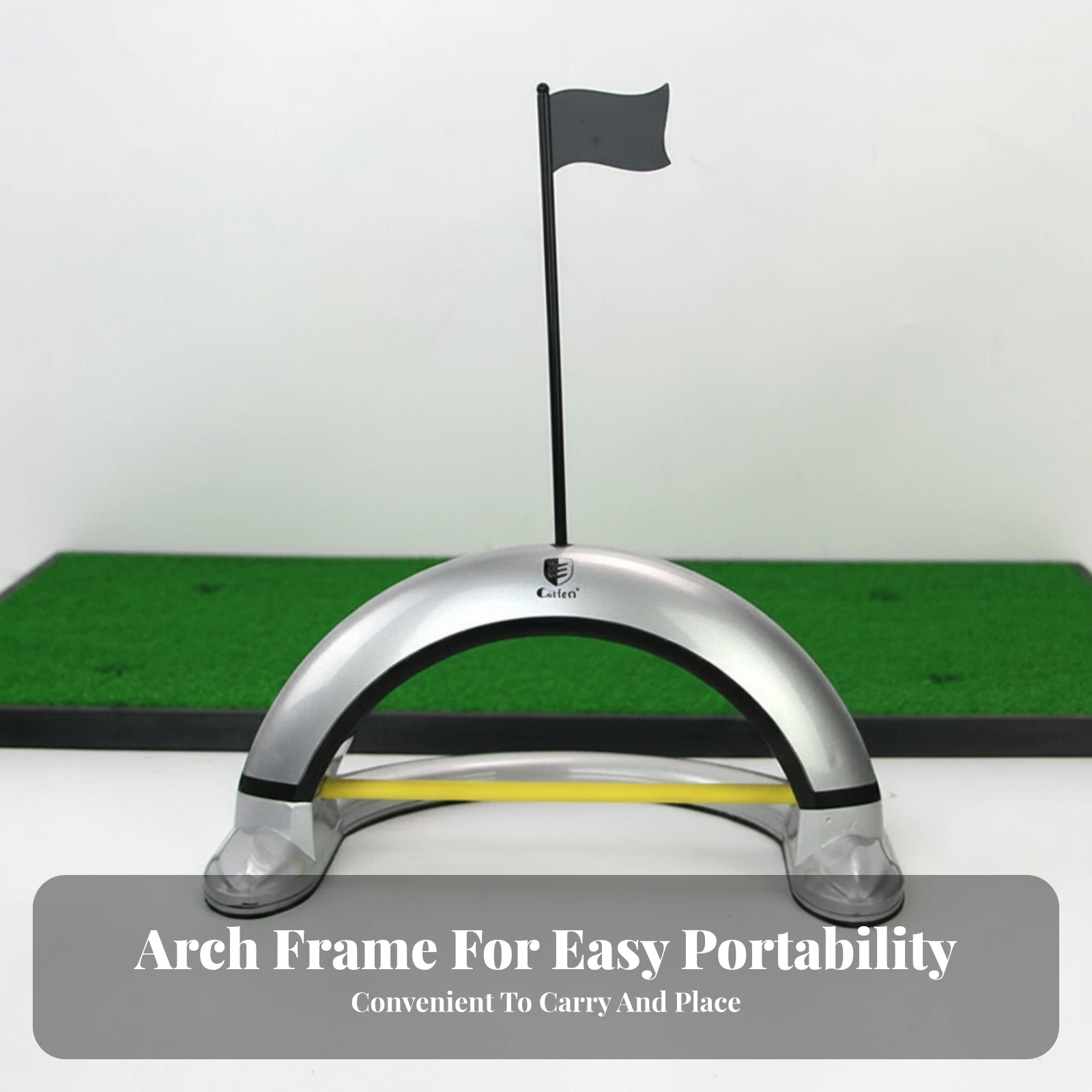 Ball Return Putting Practice Aid Arched Base Golf Putting Practice Aid Sports Training Gear Flag Target Compact