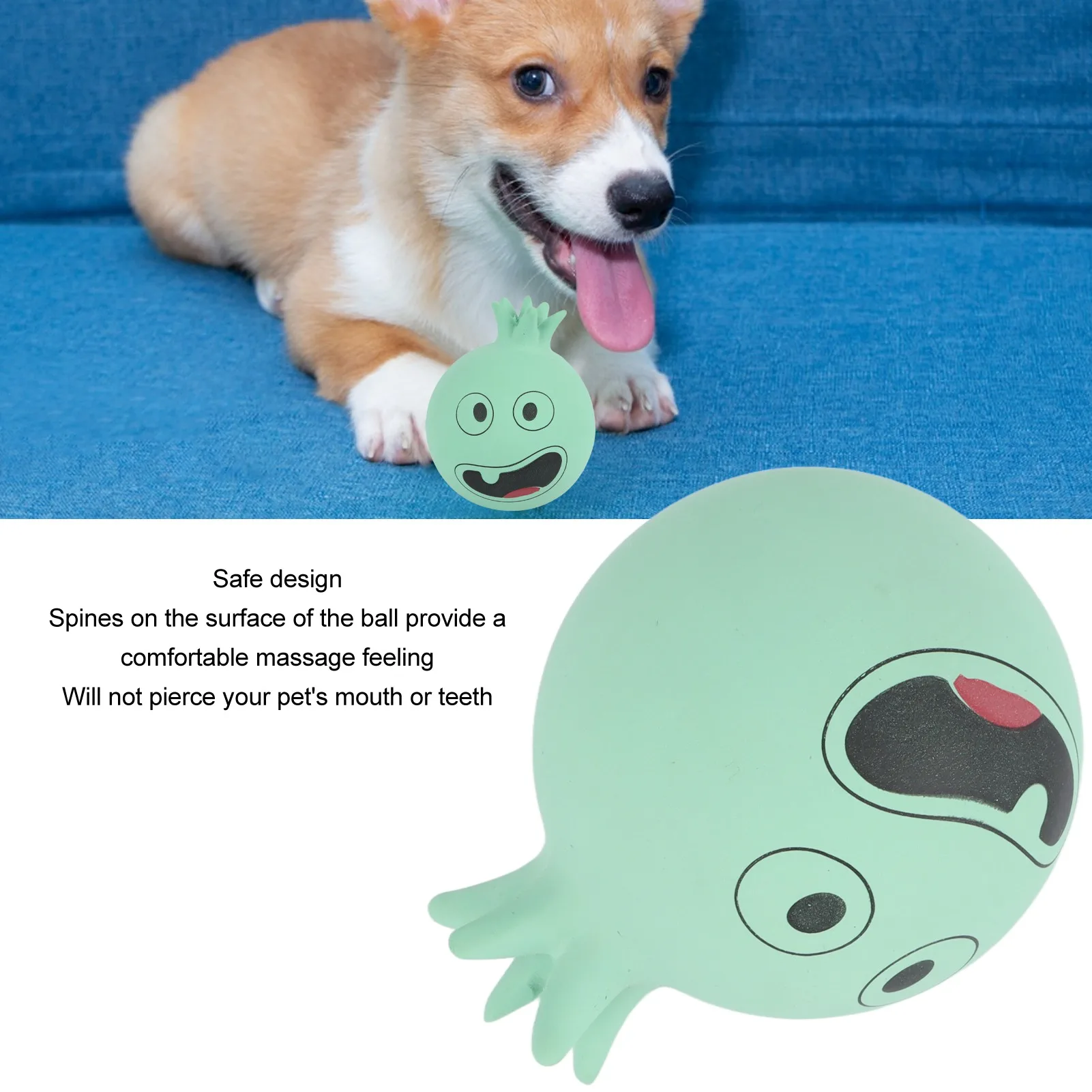 Squeaky Latex Dog Toy Cartoon Fun Puzzle Innovative Bite Proof Soft Latex Squeak Balls For Dogs Cats