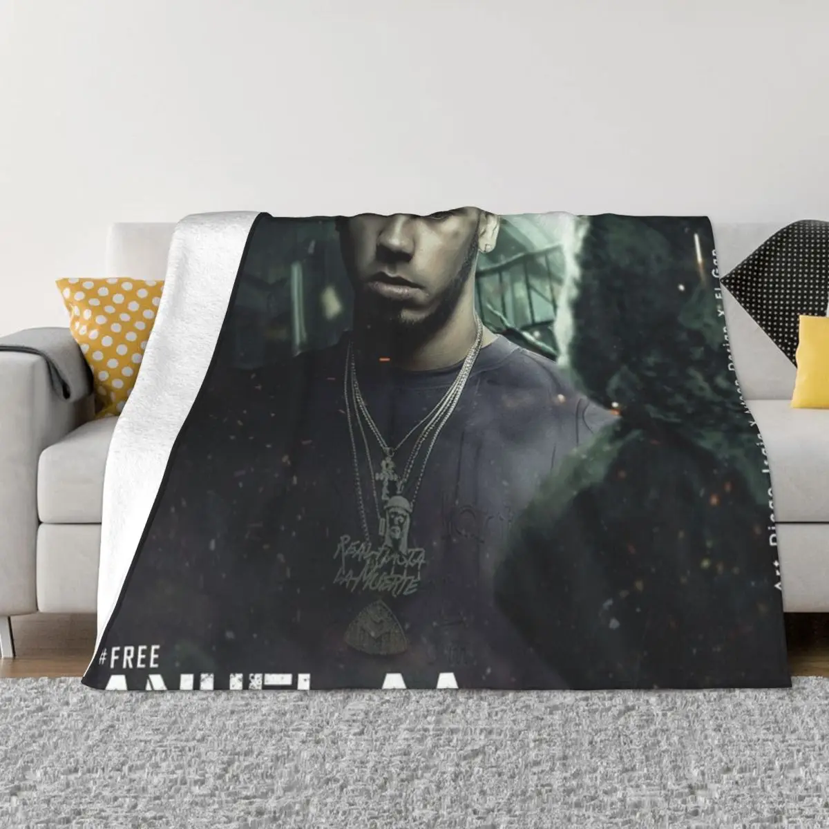 

Anuel AA 000110 Home Blankets beach blanket Blankets & Throws Personalized blankets Throw Blanket