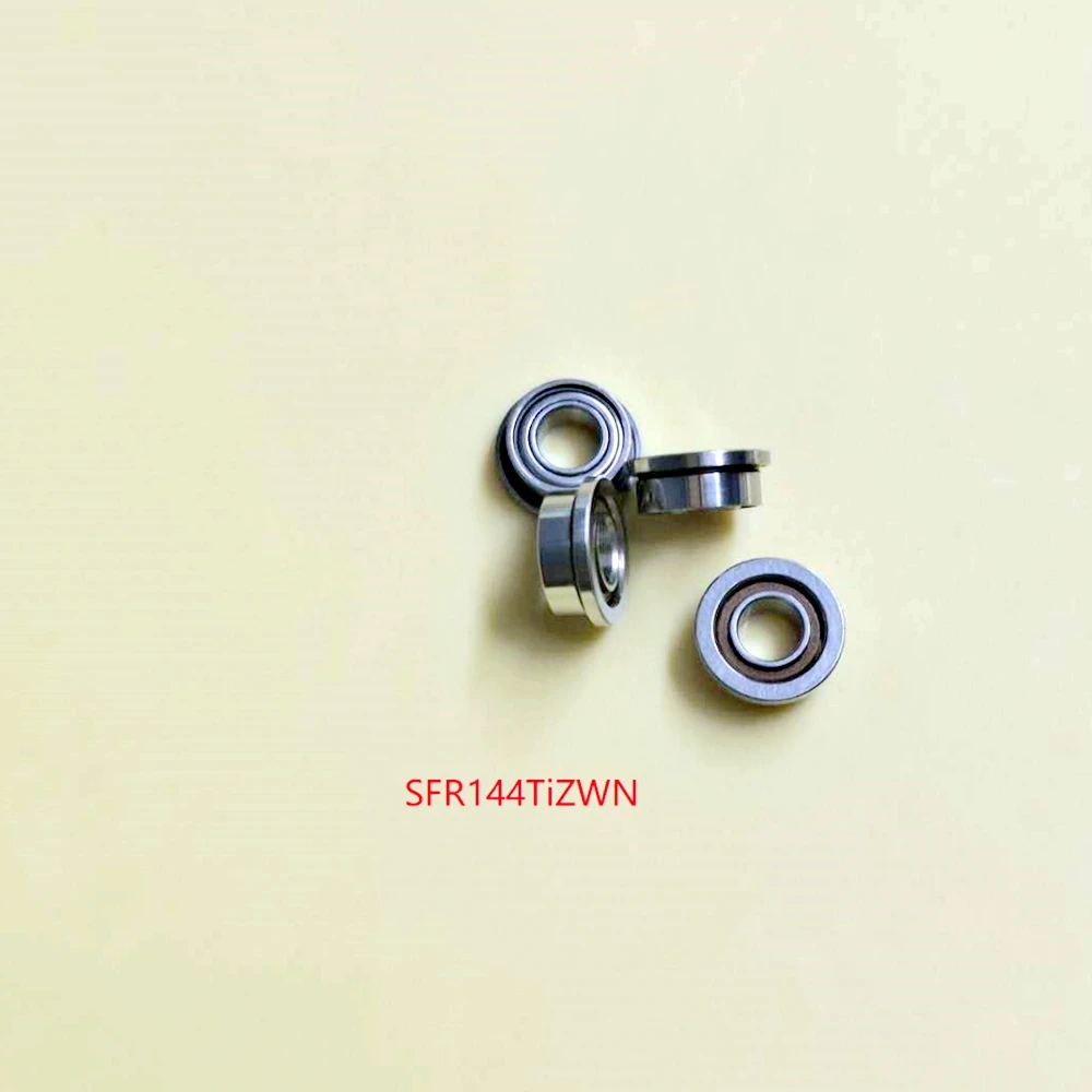 10pcs Brown Phenolic Cage Ceramic Balls Flange Bearings SFR144TiZWN 3.175x6.35x7.5x2.78mm For Midwest, Dabi RS