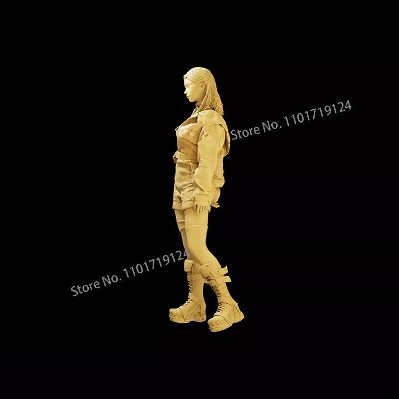 3D Printed Miniature 1/64 1/43 1/35 Jumpsuit Girl Figure Diorama Sand Table Street Scene Prop Figurine Model for Car Vehicles