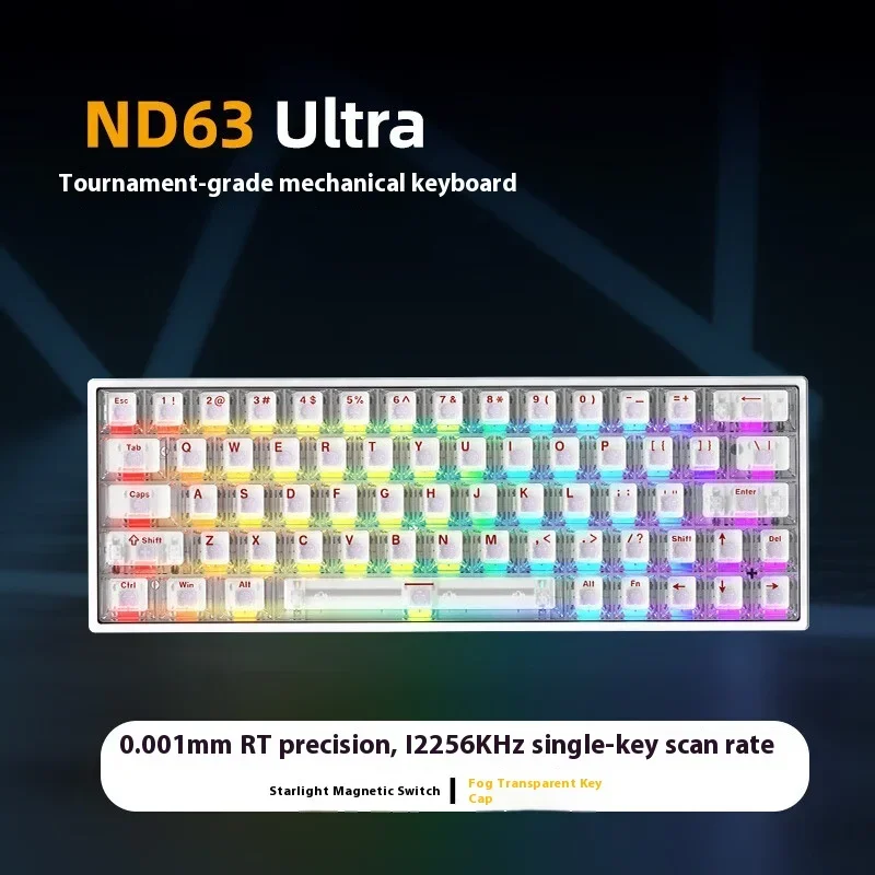 

Irok ND63 Ultra MAX Gaming Keyboard Hall Effect 0.001mm RT Accuracy 8kHz Polling Rate Dynamic Agile SOCD MT TGL Hot Swappable
