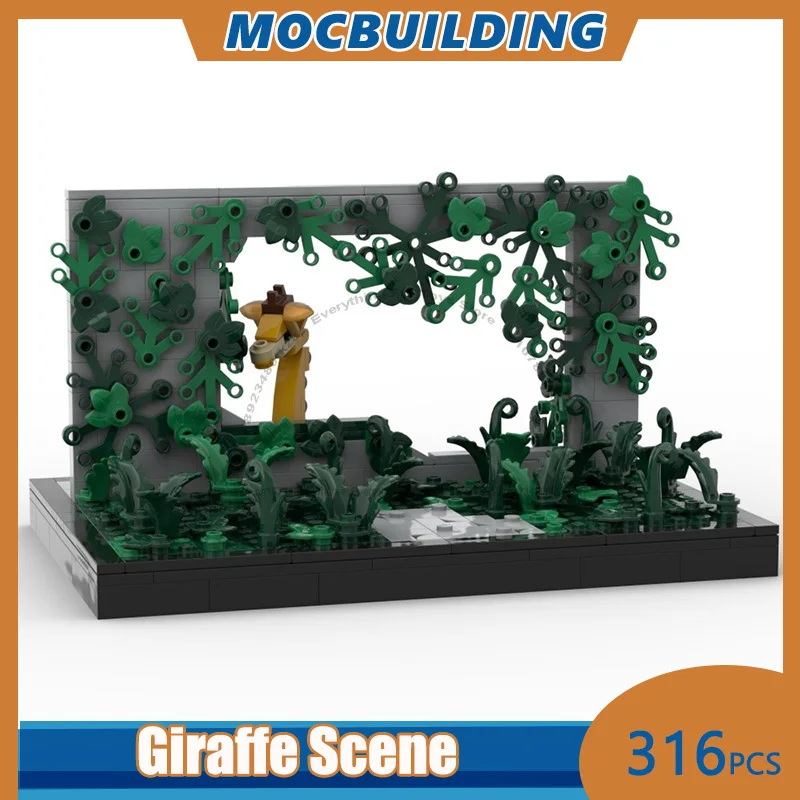 MOC Building Blocks Giraffe Scene Model DIY Assemble Bricks Collection Display Creative Educational Holiday Toys Gifts 316PCS