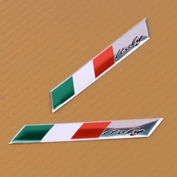 2Pcs Aluminum Italy Flag Car Sticker Fender Trunk Emblem Badge Decoration Fit for Audi BMW VW Alfa Romeo FIAT Auto Accessories