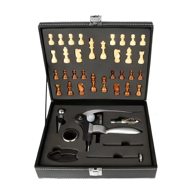 

Набор аксессуаров для красного вина с индивидуальным дизайном в подарочной коробке с кожаным чехлом