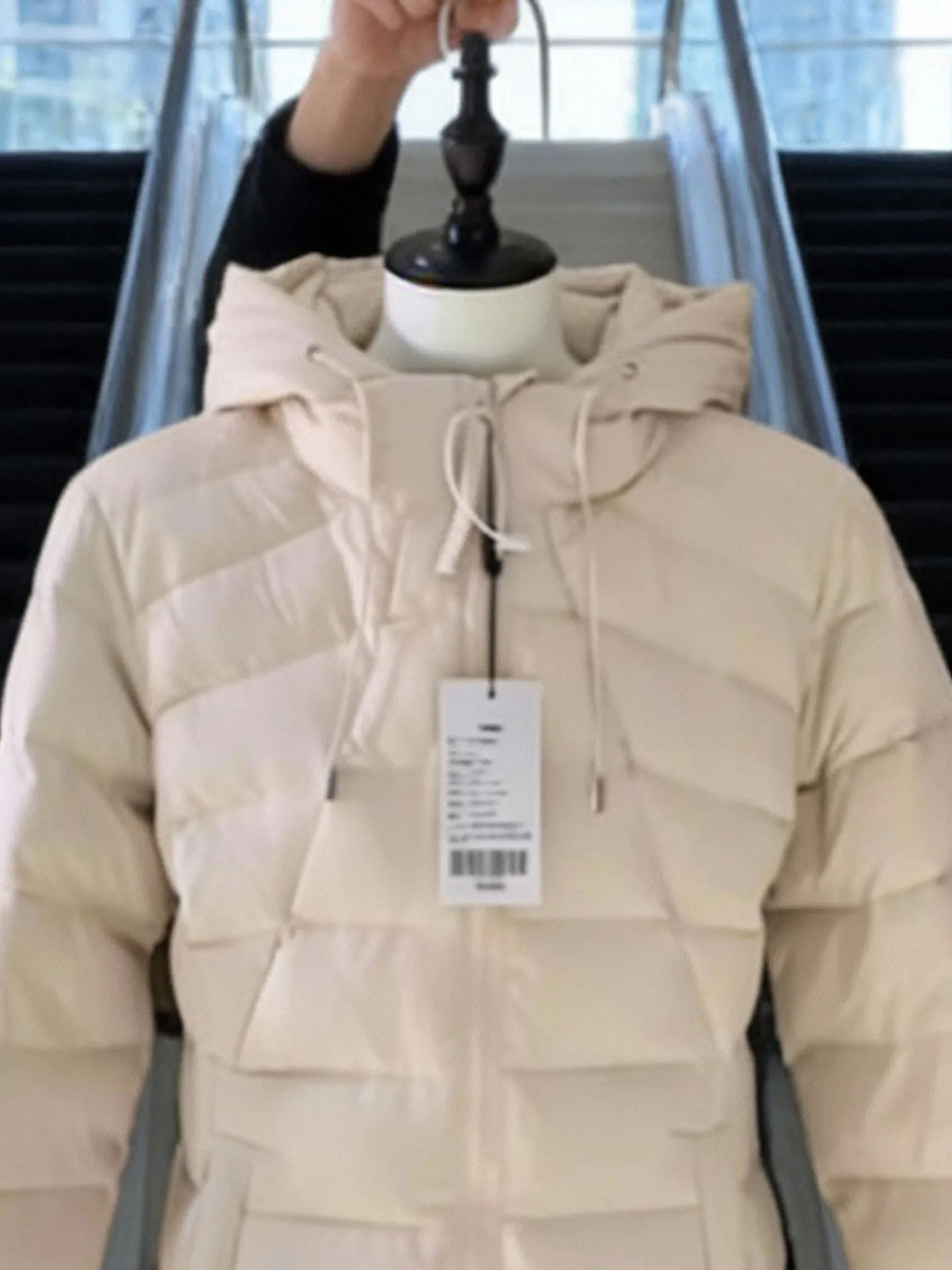 Damska kurtka puchowa Ele Du White na zimę 2025, nowy kombinezon narciarski z wysokim stanem, odzież wierzchnia, styl casual, włókno poliestrowe, długi rękaw.