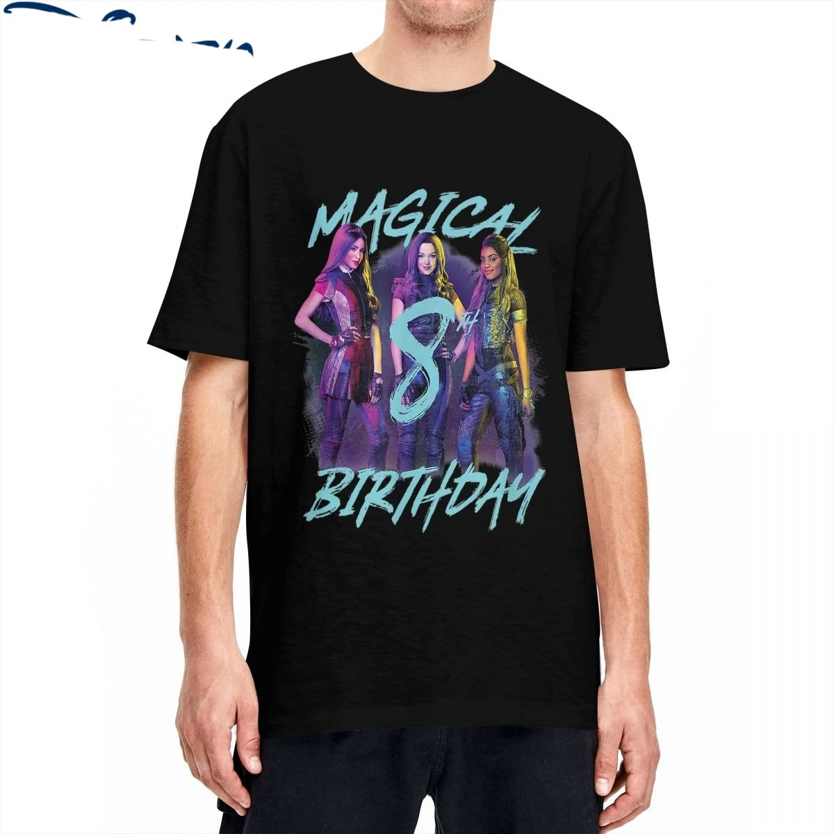 Descendants 3 Men Women's T Shirt Magical 8th Birthday Tees Short Sleeve Crew Neck T-Shirt Cotton Gift Idea Clothes