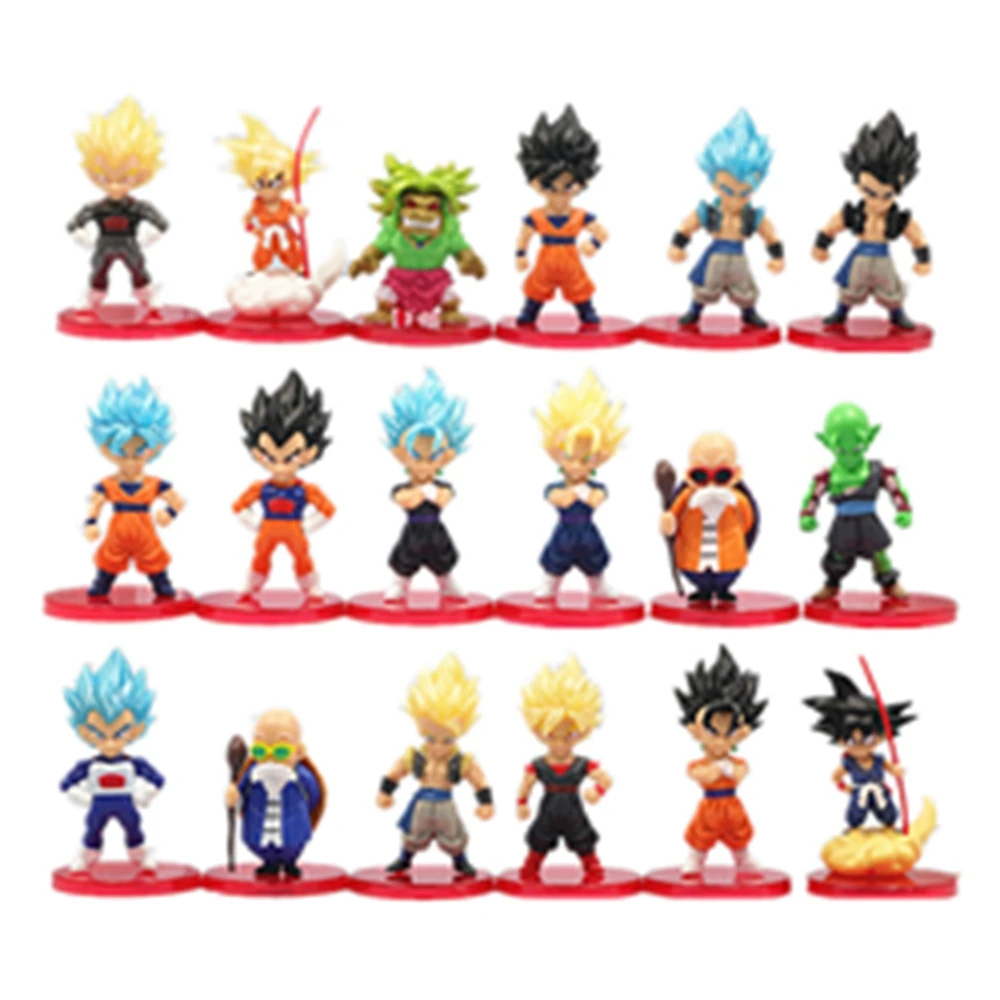 Dragon Ball Z Super Saiyan Son Goku Anime Figure Son Gohan Vegeta Broly Piccolo Majin Buu Set Action Figurine Model Gifts Toy