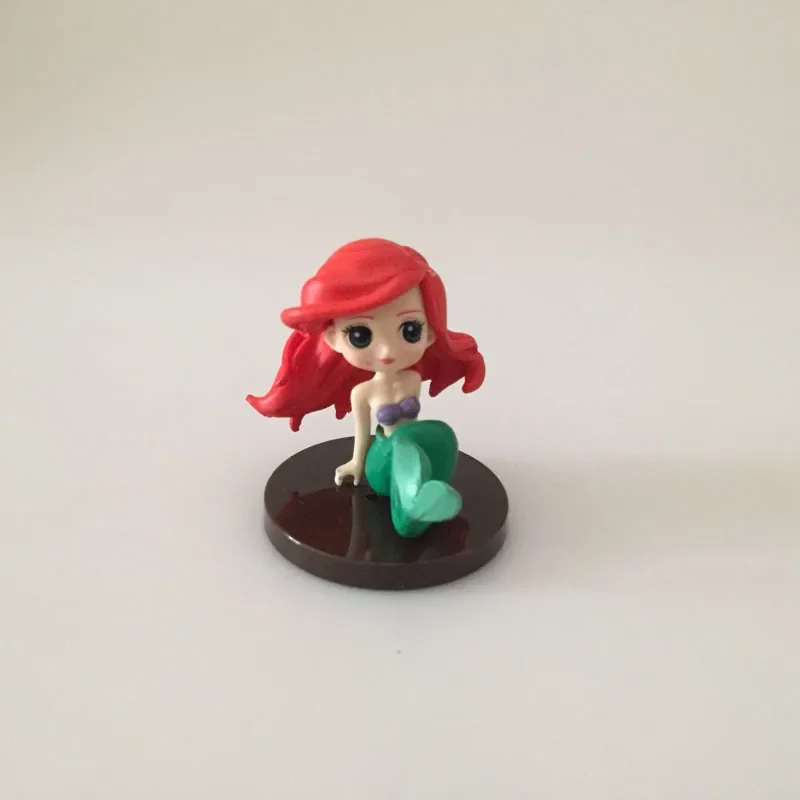 5-8 سنتيمتر 8 قطعة/المجموعة Q Posket الأميرة تيانا سنو وايت رابونزيل ارييل سندريلا حسناء حورية البحر البلاستيكية عمل أرقام نموذج لعب طفل هدية #2