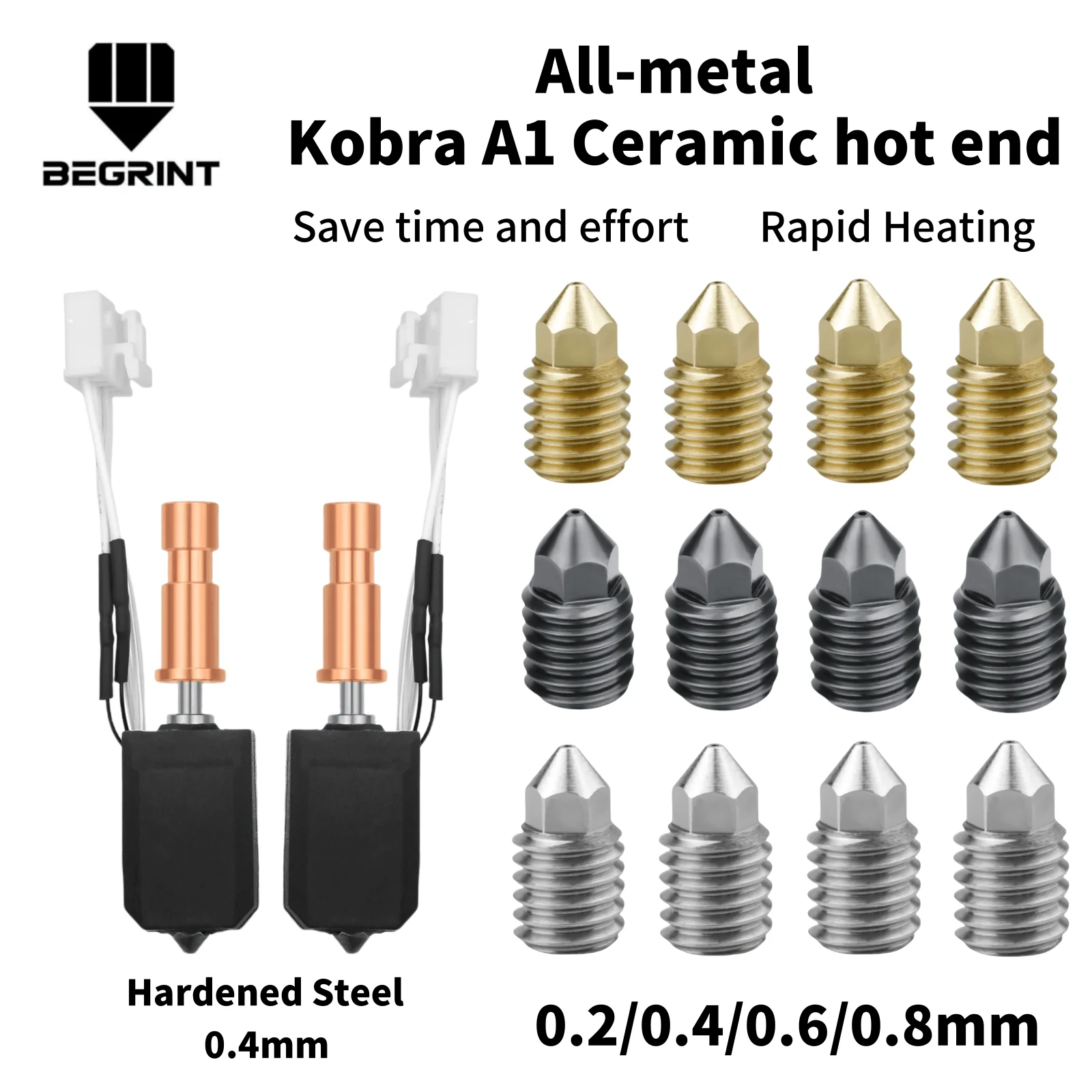 

Цельнометаллическая насадка для Anycubic Kobra S1/S1Combo Hot End 24 В 48 Вт, быстрый нагрев, керамический нагрев, насадка из закаленной стали для Kobra S1