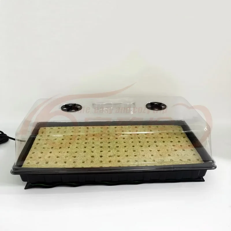 

Soilless Hydroponic Cuttings Kit with Heating Pad - Rock Wool Grow Mat for Plant Propagation