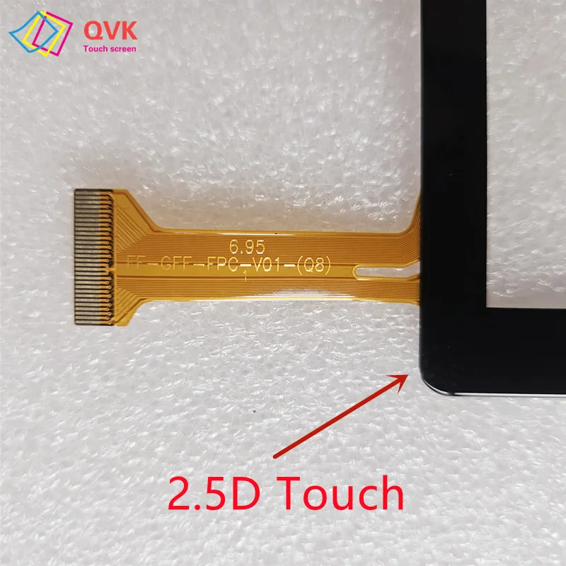 7-calowy ekran dotykowy 2.5D, czarne szkło do tabletu FF-GFF-FPC-V01-Q8, pojemnościowy digitizer, zewnętrzny panel szklany, 173X105 MM — zdjęcie produktu 3