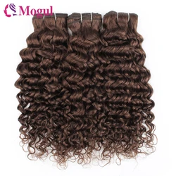 MOGUL HAIR-Extensions de Cheveux Humains Remy Ondulés, Brun Chocolat, Qualité Douce, Sans Enchevêtrement, Tissage de 10 à 24 Pouces, 2/3 Lots