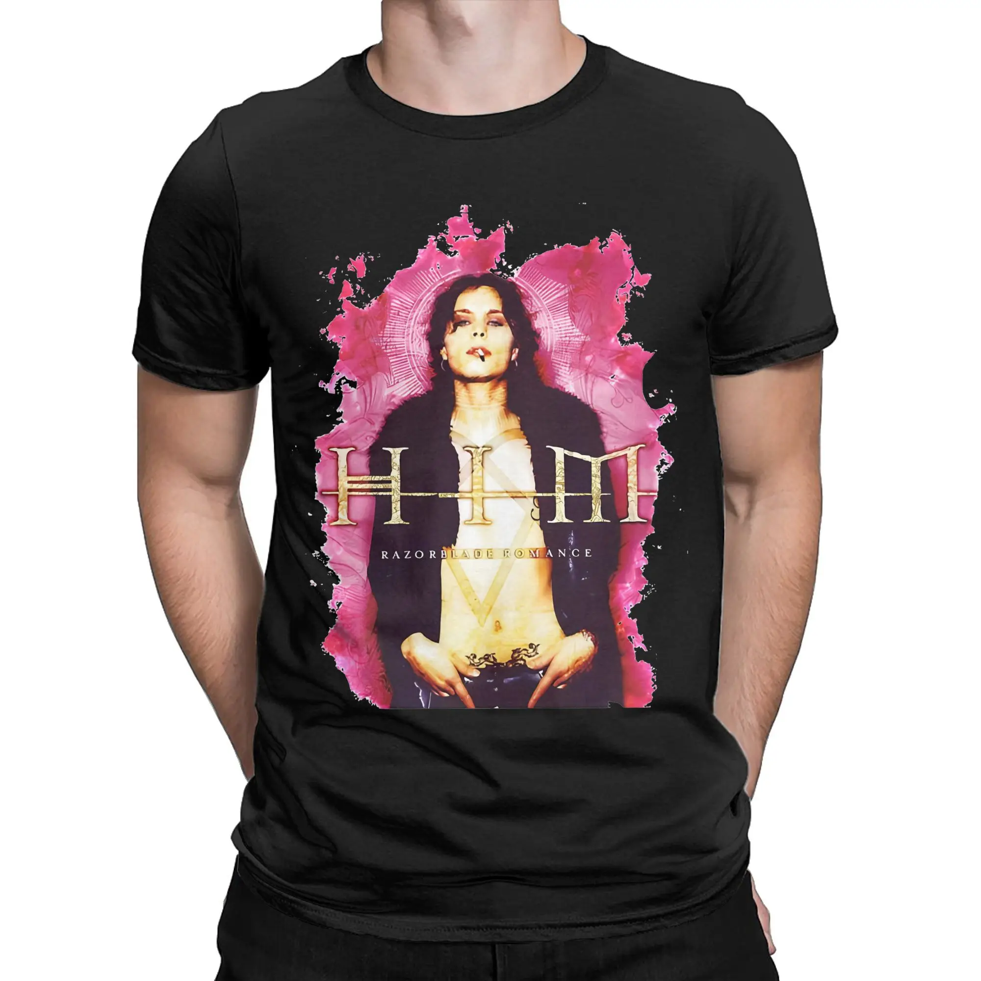 

Him band ville valo razorblade smoke Tee Shirt for Men Women Graphic T Shirts Cotton Clothing