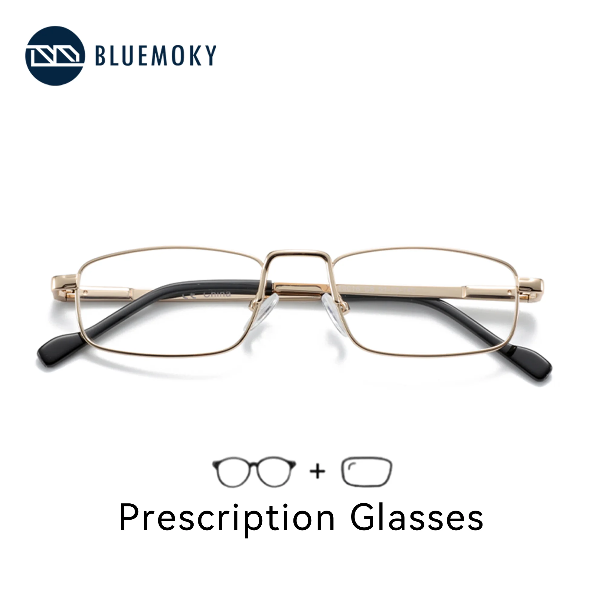 

BLUEMOKY модные мужские очки по рецепту металлические прямоугольные прогрессивные оптические очки для близорукости и дальнозоркости анти-синий свет очки