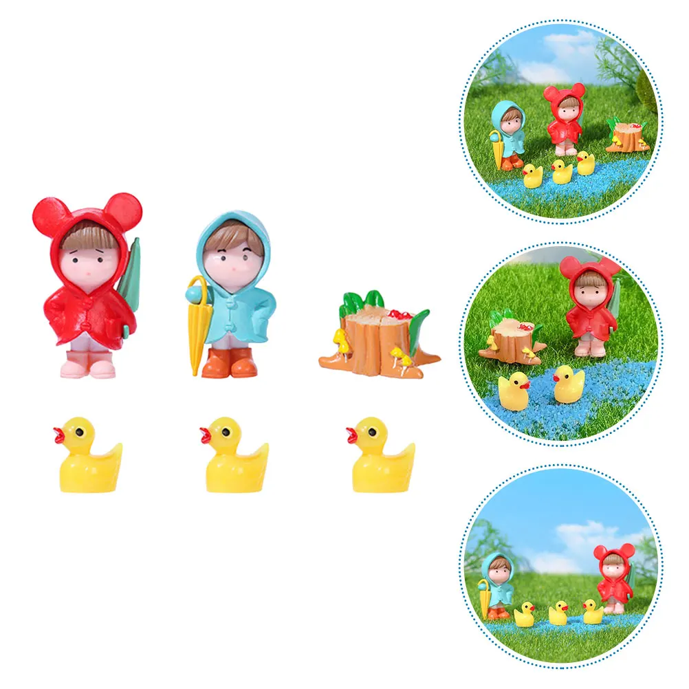 

6 Pcs Micro Landscape Duck Little Resin Ducks Home Decor Garden Crafts Statue Diy Mini Animal Figurine Pot Paint Sculpture