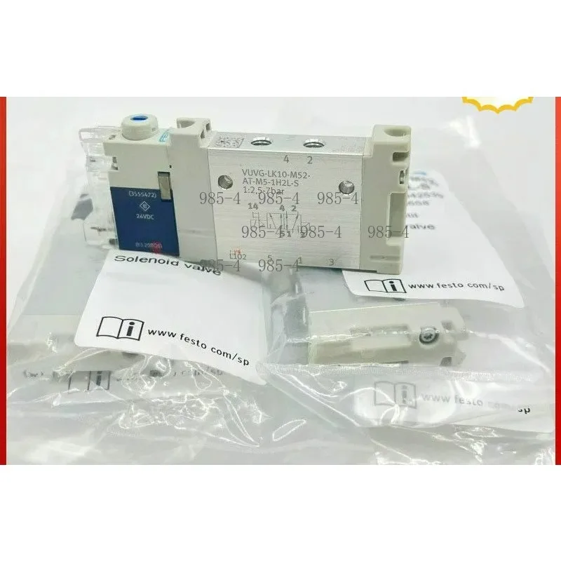 VUVG-LK10-M52-AT-M5-1H2L-S Original Pneumatic Solenoid Valve, 5/2 Way Monostable, 24V DC M5 Connection