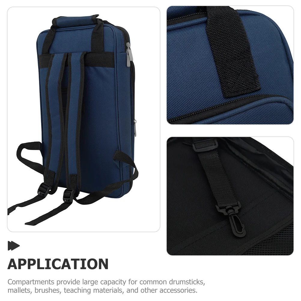 Drumstick Bag Large Capacity Oxford Cloth Portable Storage Pouch For Mallets Brushes Keys Phones Teaching Materials